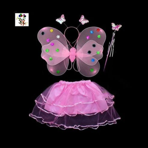 Louna Costume Princesse avec LED:Ailes de papillon/Jupe/Baguette
